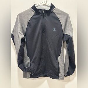 Champion Double Dry 1/4 Zip Pullover Sweatshirt Gray Men's Size S